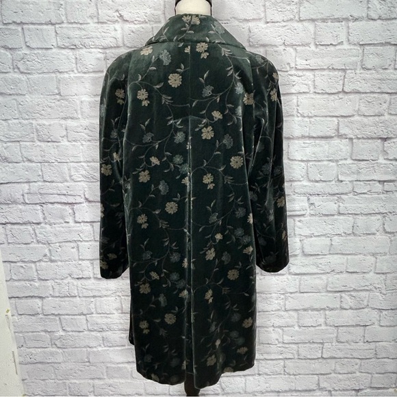 Marvin Richards Velvety Soft Floral Trench Coat - Picture 7 of 13